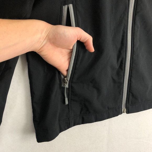 Eddie Bauer Black Softshell Jacket Men's Size Small Fleece Lined Full Zip - Picture 4 of 10